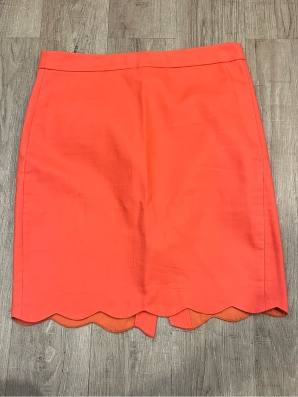 J. By J. Crew Coral Orange Scallop Hem Women’s Skirt 8